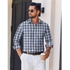 image:imageCOOFANDY Mens Wrinkle Free Plaid Dress Shirt Long Sleeve Button Down Shirt14dark Green Plaid