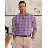 image:imageCOOFANDY Mens Wrinkle Free Plaid Dress Shirt Long Sleeve Button Down Shirt15navy Red Plaid