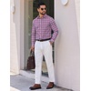 image:imageCOOFANDY Mens Wrinkle Free Plaid Dress Shirt Long Sleeve Button Down Shirt15navy Red Plaid