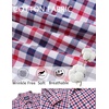 image:imageCOOFANDY Mens Wrinkle Free Plaid Dress Shirt Long Sleeve Button Down Shirt15navy Red Plaid