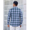 image:imageCOOFANDY Mens Wrinkle Free Plaid Dress Shirt Long Sleeve Button Down Shirt16blue Green Plaid