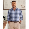image:imageCOOFANDY Mens Wrinkle Free Plaid Dress Shirt Long Sleeve Button Down Shirt17navy Black White Plaid