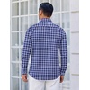 image:imageCOOFANDY Mens Wrinkle Free Plaid Dress Shirt Long Sleeve Button Down Shirt18navy Blue White Plaid