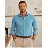 image:imageCOOFANDY Mens Wrinkle Free Plaid Dress Shirt Long Sleeve Button Down Shirt19white Blue Plaid