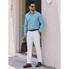 image:imageCOOFANDY Mens Wrinkle Free Plaid Dress Shirt Long Sleeve Button Down Shirt19white Blue Plaid