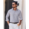 image:imageCOOFANDY Mens Wrinkle Free Plaid Dress Shirt Long Sleeve Button Down Shirt20yellow Blue Plaid