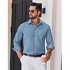 image:imageCOOFANDY Mens Wrinkle Free Plaid Dress Shirt Long Sleeve Button Down Shirt21deep Grey Plaid