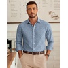 image:imageCOOFANDY Mens Wrinkle Free Plaid Dress Shirt Long Sleeve Button Down Shirt21deep Grey Plaid