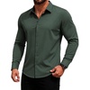 image:imageCOOFANDY Mens Muscle Fit Dress Shirts Long Sleeve Button Down ShirtsLight Green