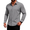 image:imageCOOFANDY Mens Muscle Fit Dress Shirts Long Sleeve Button Down ShirtsLight Grey