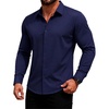 image:imageCOOFANDY Mens Muscle Fit Dress Shirts Long Sleeve Button Down ShirtsNavy Blue