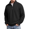 image:imageCOOFANDY Mens Quarter Zip Pullover Lightweight Mock Neck Polo SweatshirtBlack