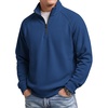 image:imageCOOFANDY Mens Quarter Zip Pullover Lightweight Mock Neck Polo SweatshirtBlue