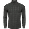 image:imageCOOFANDY Mens Slim Fit Turtleneck Sweater Casual Twisted Knitted PulloverCharcoal Grey