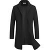 image:imageCOOFANDY Mens Wool Blend Coat Winter Trench Overcoat Classic PeacoatBlack