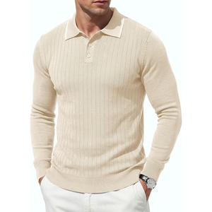 image:imageCOOFANDY Men Knit Polo Sweater Long Sleeve Polo Shirts Casual Golf PulloverBeige