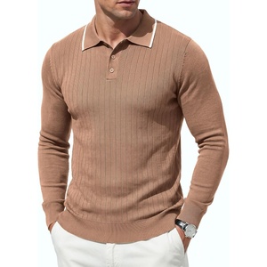 image:imageCOOFANDY Men Knit Polo Sweater Long Sleeve Polo Shirts Casual Golf PulloverDark Khaki