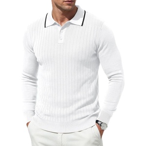 image:imageCOOFANDY Men Knit Polo Sweater Long Sleeve Polo Shirts Casual Golf PulloverWhite