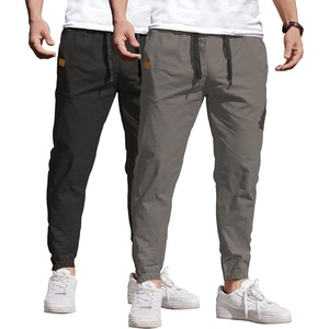 image:imageCOOFANDY Mens Casual Joggers Cotton Elastic Drawstring Chino Cargo PantsBlack Dark Grey