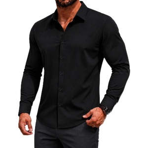 image:imageCOOFANDY Mens Muscle Fit Dress Shirts Long Sleeve Button Down ShirtsBlack