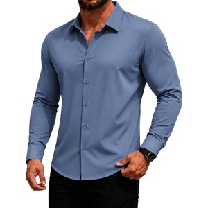 image:imageCOOFANDY Mens Muscle Fit Dress Shirts Long Sleeve Button Down ShirtsBlue