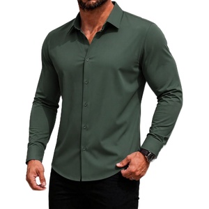 image:imageCOOFANDY Mens Muscle Fit Dress Shirts Long Sleeve Button Down ShirtsLight Green