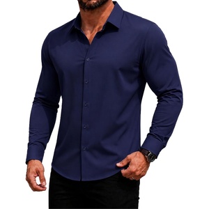 image:imageCOOFANDY Mens Muscle Fit Dress Shirts Long Sleeve Button Down ShirtsNavy Blue