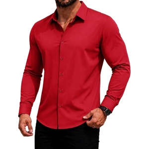 image:imageCOOFANDY Mens Muscle Fit Dress Shirts Long Sleeve Button Down ShirtsRed