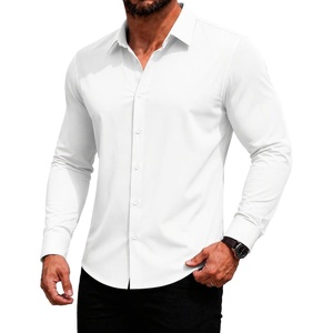 image:imageCOOFANDY Mens Muscle Fit Dress Shirts Long Sleeve Button Down ShirtsWhite