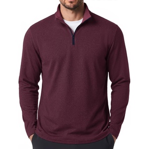 image:imageCOOFANDY Mens Quarter Zip Pullover Golf Shirts Casual Mock Neck SweatshirtBurgendy