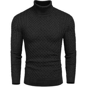 image:imageCOOFANDY Mens Slim Fit Turtleneck Sweater Casual Knitted Pullover SweatersAblack