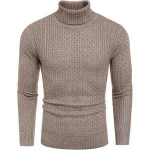 image:imageCOOFANDY Mens Slim Fit Turtleneck Sweater Casual Knitted Pullover SweatersColorful Brown