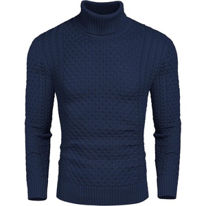 image:imageCOOFANDY Mens Slim Fit Turtleneck Sweater Casual Knitted Pullover SweatersDark Blue