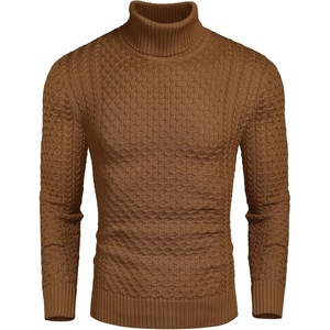image:imageCOOFANDY Mens Slim Fit Turtleneck Sweater Casual Knitted Pullover SweatersDark Brown