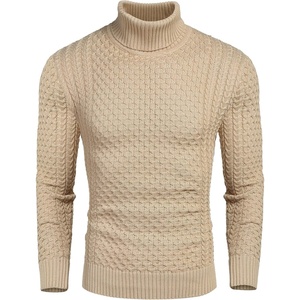 image:imageCOOFANDY Mens Slim Fit Turtleneck Sweater Casual Knitted Pullover SweatersKhaki