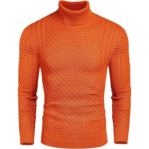 image:imageCOOFANDY Mens Slim Fit Turtleneck Sweater Casual Knitted Pullover SweatersOrange