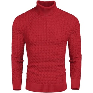 image:imageCOOFANDY Mens Slim Fit Turtleneck Sweater Casual Knitted Pullover SweatersRed