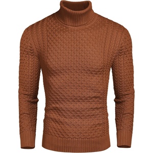 image:imageCOOFANDY Mens Slim Fit Turtleneck Sweater Casual Knitted Pullover SweatersRed Bronze