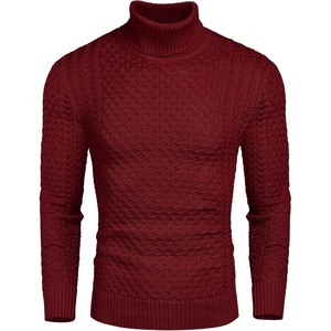 image:imageCOOFANDY Mens Slim Fit Turtleneck Sweater Casual Knitted Pullover SweatersWine Red