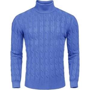image:imageCOOFANDY Mens Slim Fit Turtleneck Sweater Casual Twisted Knitted PulloverBlue