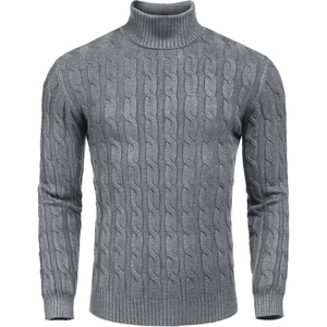image:imageCOOFANDY Mens Slim Fit Turtleneck Sweater Casual Twisted Knitted PulloverDark Gray