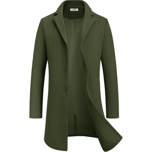 image:imageCOOFANDY Mens Wool Blend Coat Winter Trench Overcoat Classic PeacoatArmy Green