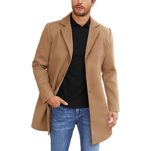 image:imageCOOFANDY Mens Wool Blend Coat Winter Trench Overcoat Classic PeacoatCamel