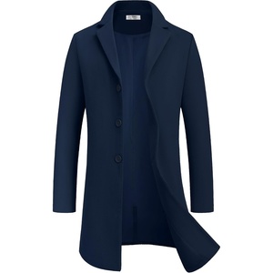 image:imageCOOFANDY Mens Wool Blend Coat Winter Trench Overcoat Classic PeacoatNavy