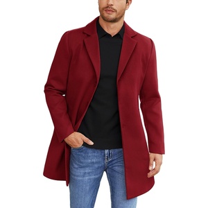 image:imageCOOFANDY Mens Wool Blend Coat Winter Trench Overcoat Classic PeacoatWine Red