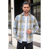 image:imageCOOFANDY Mens Flannel Shirts Long Sleeve Button Down Shirt with Pocket Casual Shirts Work Shirts for MenBlue Brown