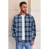 image:imageCOOFANDY Mens Flannel Shirts Long Sleeve Button Down Shirt with Pocket Casual Shirts Work Shirts for MenBlue Plaid