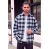 image:imageCOOFANDY Mens Flannel Shirts Long Sleeve Button Down Shirt with Pocket Casual Shirts Work Shirts for MenBlue White Plaid