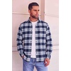 image:imageCOOFANDY Mens Flannel Shirts Long Sleeve Button Down Shirt with Pocket Casual Shirts Work Shirts for MenBlue White Plaid