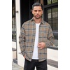 image:imageCOOFANDY Mens Flannel Shirts Long Sleeve Button Down Shirt with Pocket Casual Shirts Work Shirts for MenKhaki Plaid
